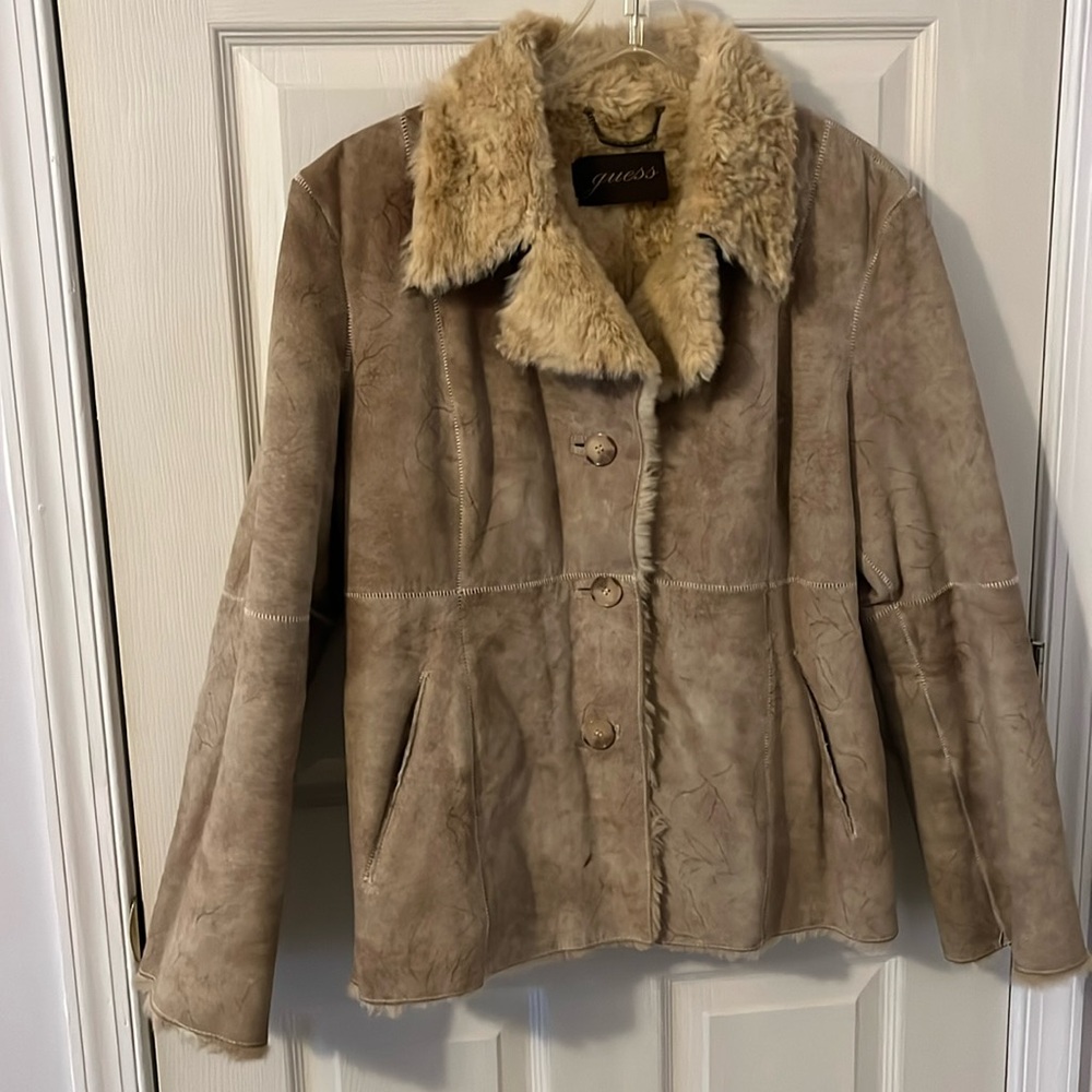 Vintage Guess Faux Fur-lined Leather Jacket